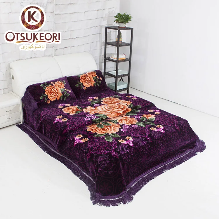 ATE New design korean style polyester Saudi arabia market 8kg one ply printed bedding set