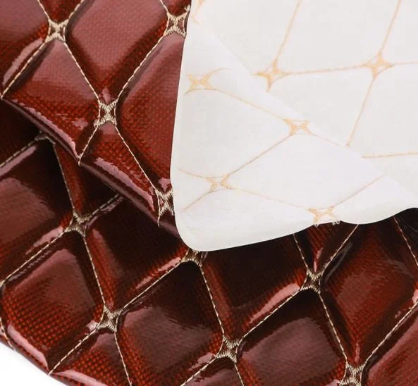 Customized Embroidery Quilted Diamond Stitched Leather PVC Synthetic Leather Materials For Car Seat Covers