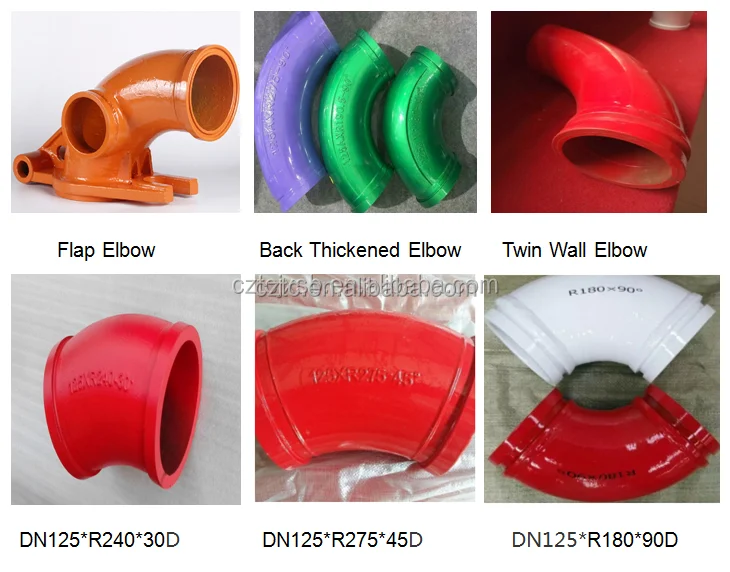 Schwing Spare Parts Elbow DN125 90 Degree   Wtih 100mm Extension  10119116