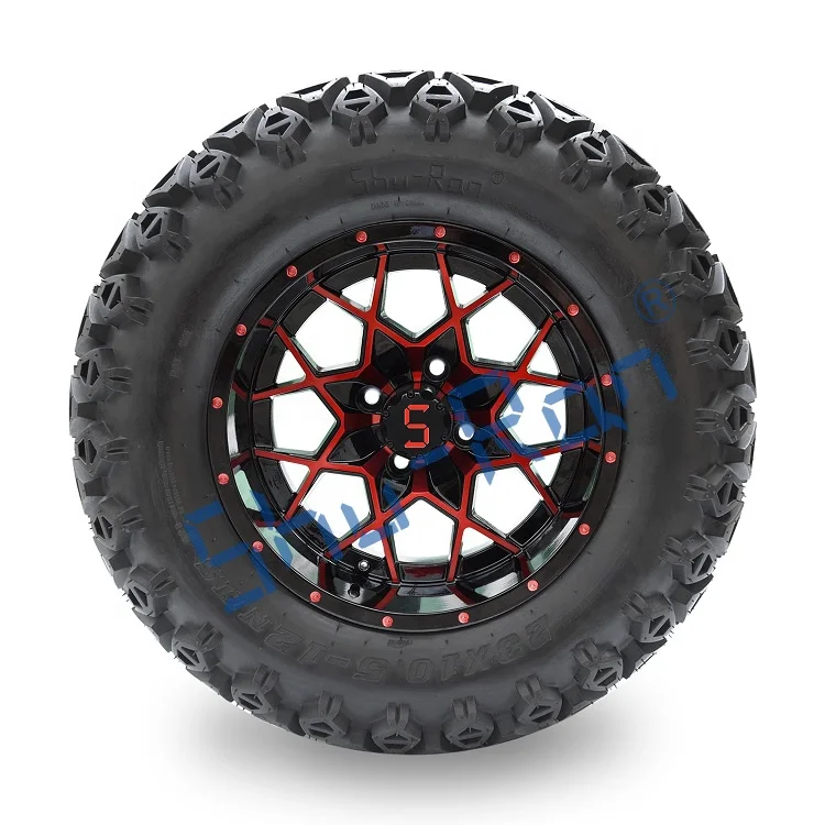 12 inch 23x10.5-12 Aluminum  Electric Golf Cart Wheels and Tires Combo Club Car Ymaha  Ezgo Off Road tires/All terrain tires