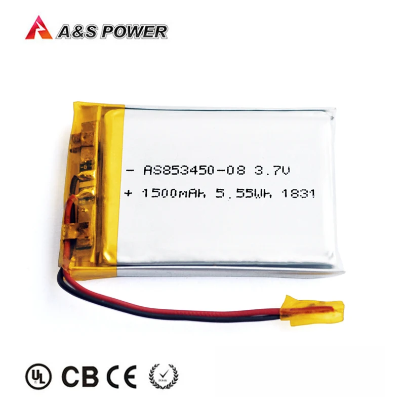 UL Model 3.7v 1500mah 603040/853450 Rechargeable Li-ion battery for Wireless / RC / GPS