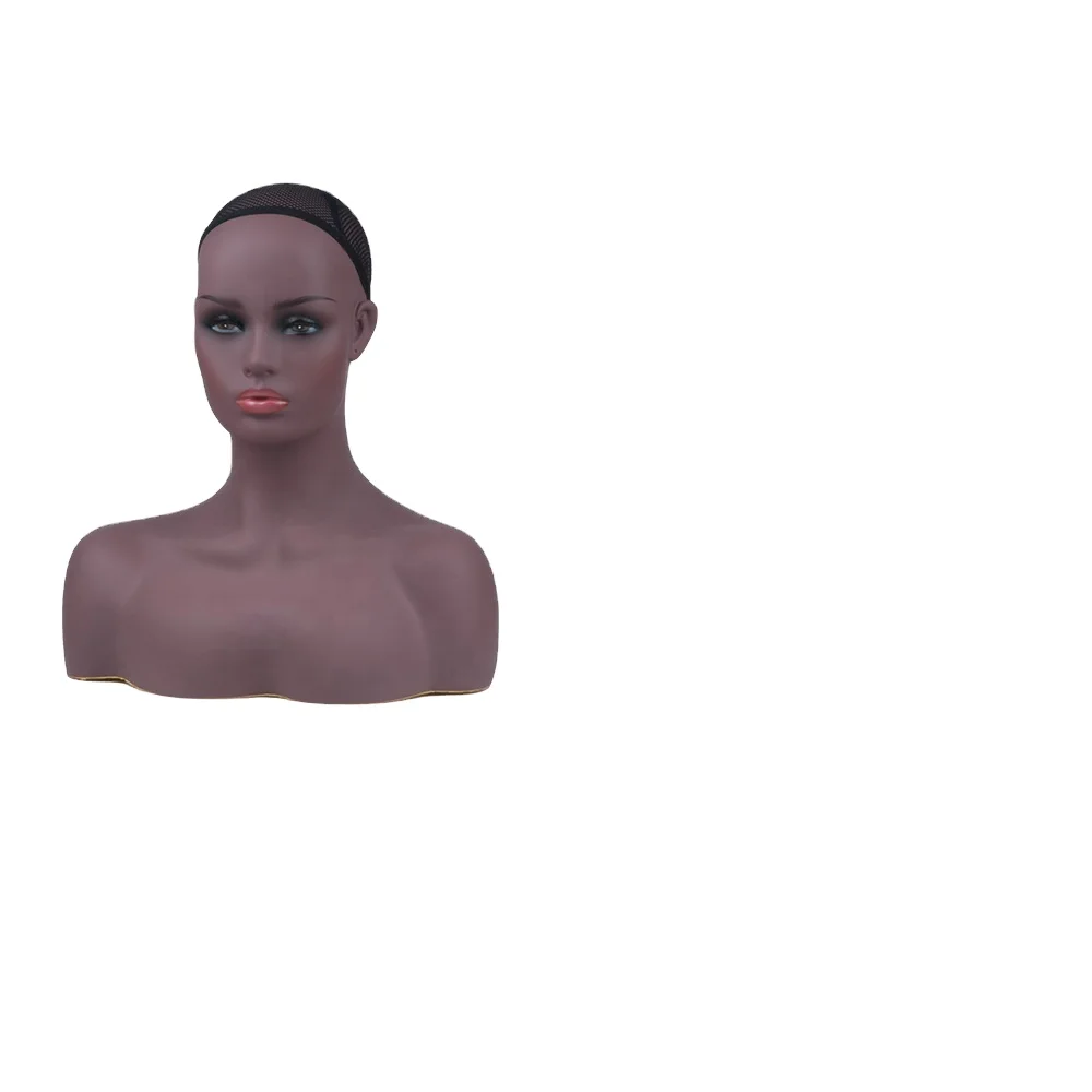 
Simple Design Pvc Female Realistic Wig Mannequin Heads With Shoulders For Display In Store 