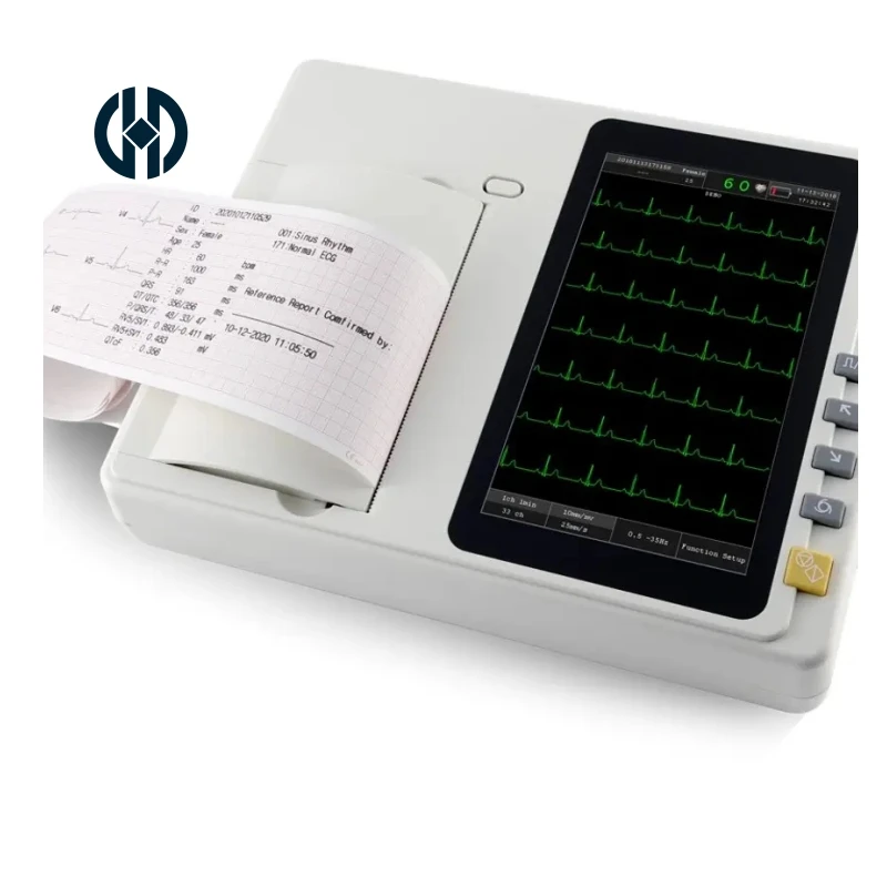 Manhua Hospital Clinic Portable 12 Lead Ecg Intelligent Automatic Pacing Detection Analysis Ecg Machine 6 Channel