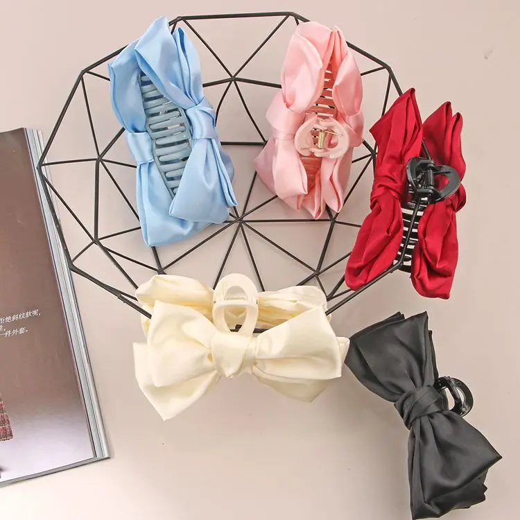 Women girls Korean bow hair clips hair shark claw clip Accessories
