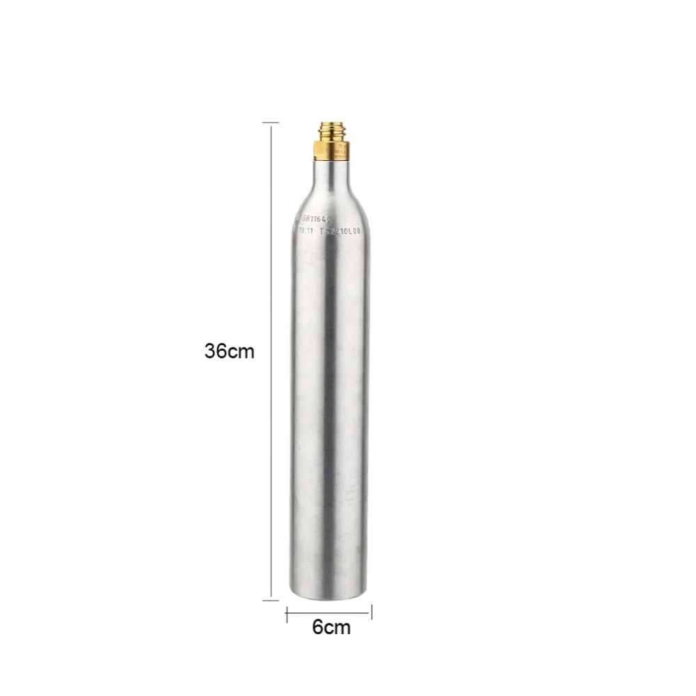 refillable DOT ISO7866 0.6L co2 cylinder aluminum soda cylinder food grade co2 gas cylinder for soda maker
