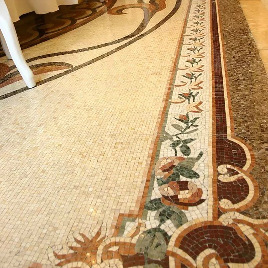 Luxury floor tiles marble mosaics floral patterns hotel lobby villa floors mosaic carpets floral patterns