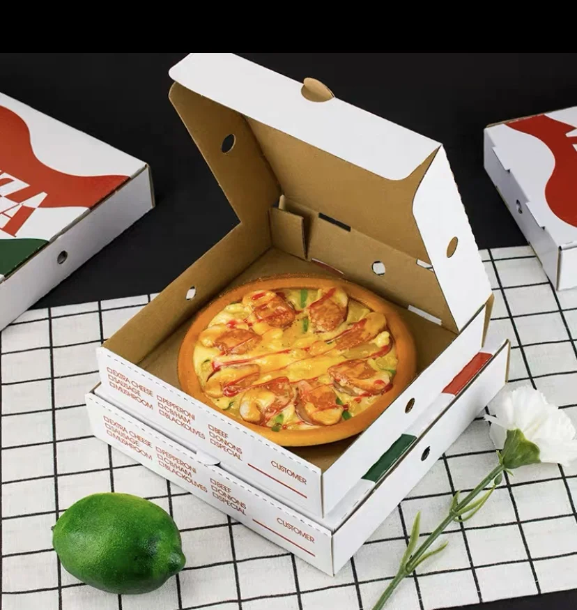 Wholesale Pizza Box Cheap Price Custom Printed Personalised All Size Hamburger Kraft Corrugated Paper Pizza Boxes With Logo