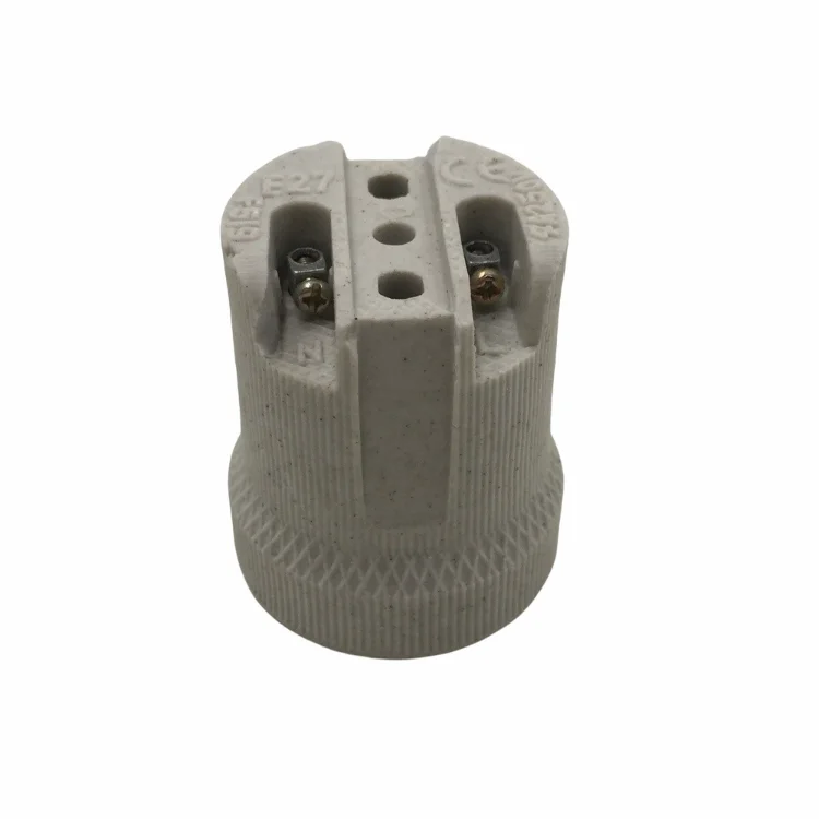 Wholesale High Quality Electric Threaded Decorative Porcelain Socket F519 Ceramic E27 Lamp Holder Lamp Socket