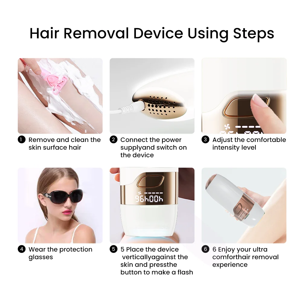 OEM/ODM Smooth Painless ipl hair removal Body Permanent Hair Removal Home Use ipl Hair Removing for Men and Women