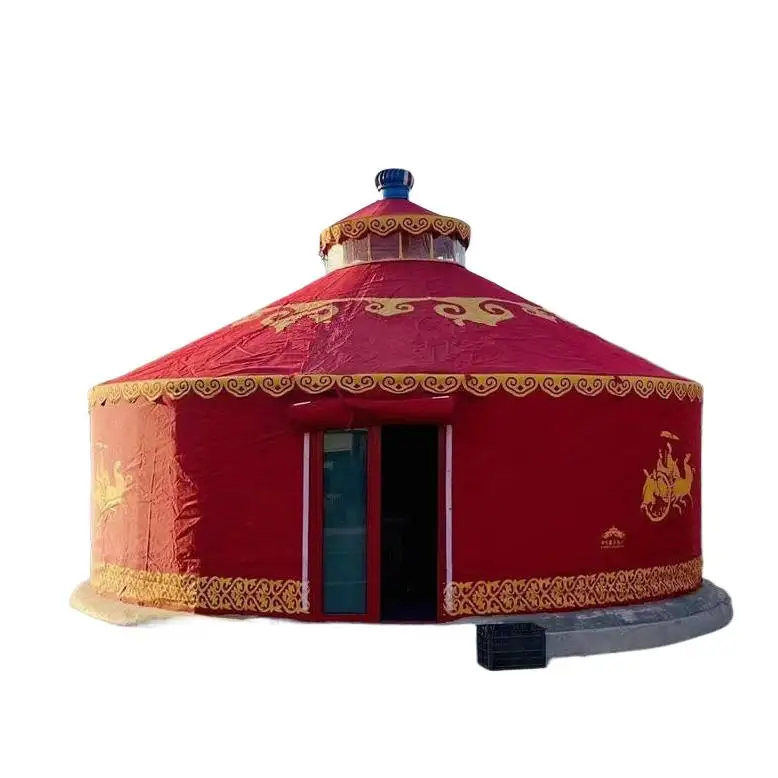 Heavy Duty Eco Tenda House Shaped Permanent Wooden Yurt Out Door Lodge Glamping Beach Tourist Resort Luxury Hotel Safari Tent