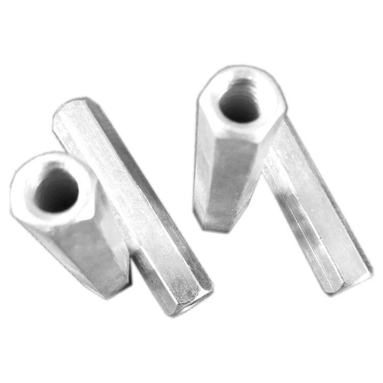 Long Rod Coupling Hex Nut Nutsert Lengthen And Thicken Hex Nuts Carbon Steel Hexagon Connection Nuts M5-M24