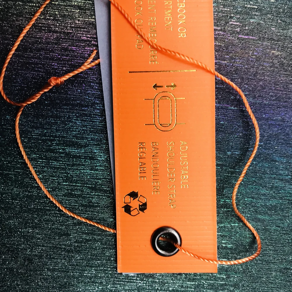 Custom Luxury Thick Black Hot Stamping Paper Garment Hang Tags