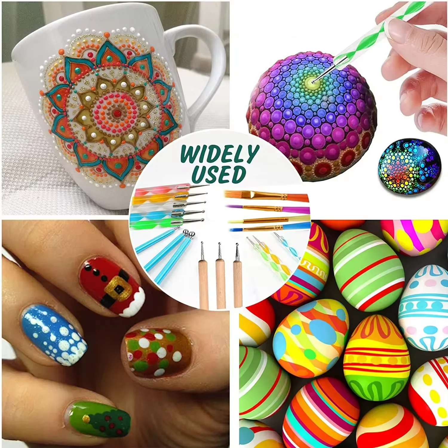 Keep Smiling 35pcs DIY Art Mandala Dotting Tools Rock Painting Kits Dot Handwork Craft Clay