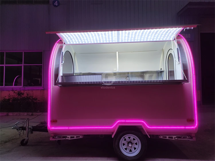 Street food trailer bubble tea ice cream vending cart coffee trailer for sale