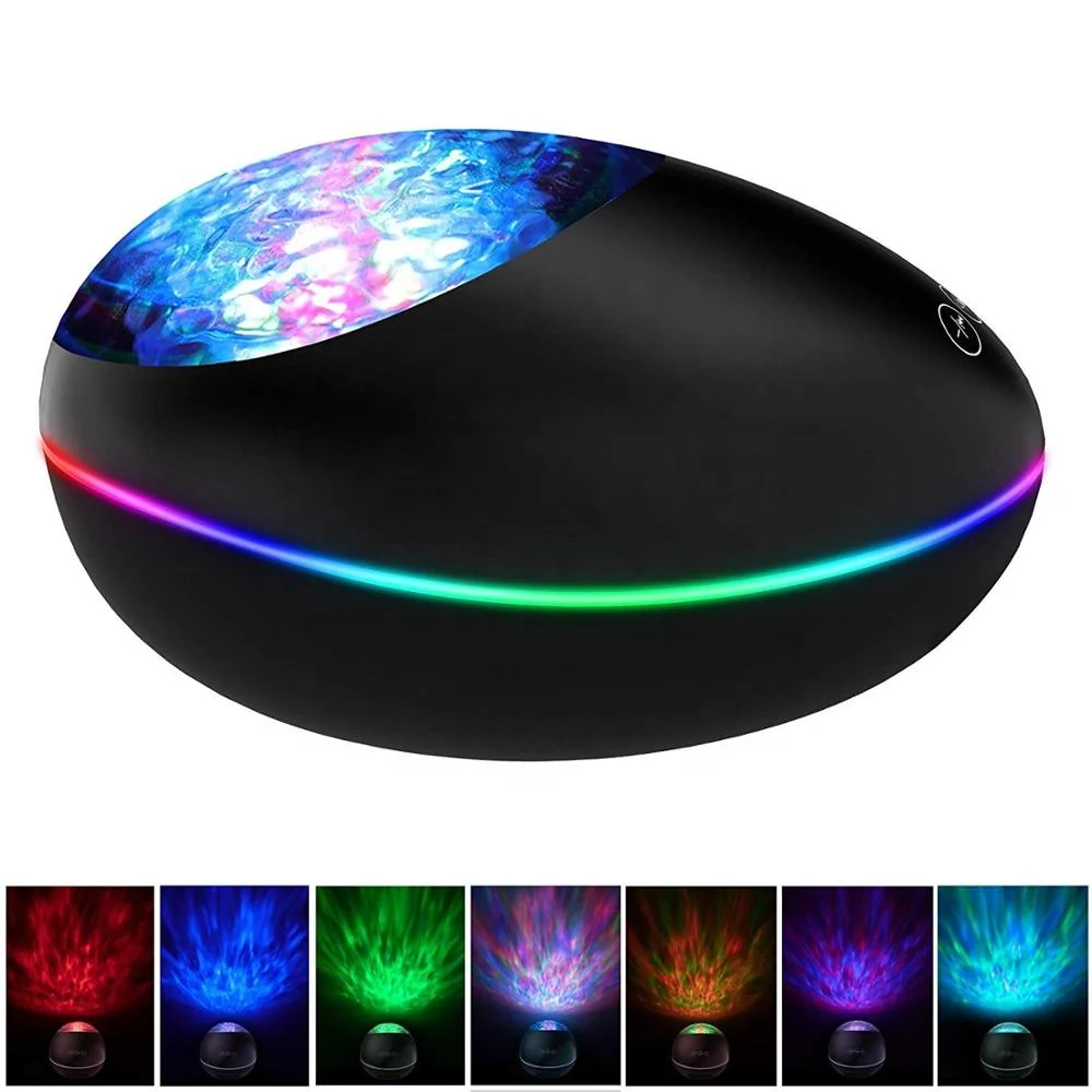 
New Design Lucky Stone Shape USB LED Starry Night Light Ocean Wave Projector with Blue tooth Remote Control 