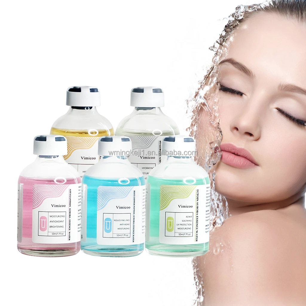 OEM ODM New Facial Skin Care Serum Water Blue Copper Peptide Astaxanthin Hyaluronic Acid Xylitol Ectoin Aurora Essence Water Set