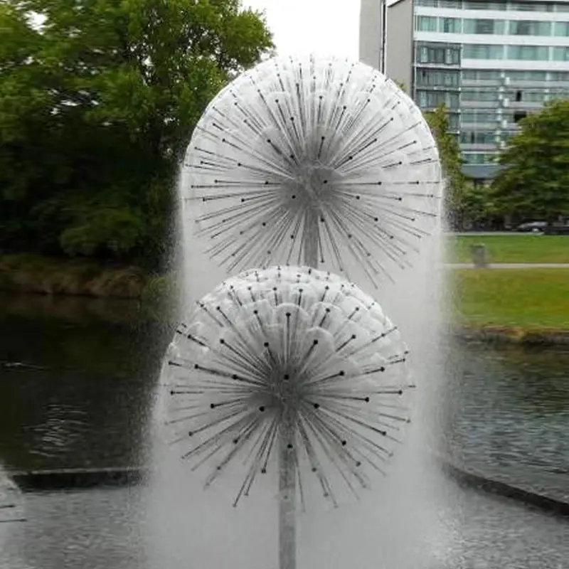 French Style Dandelion Garden Water Fountain Sculpture Fountain Crystal Ball Dandelion Nozzle Water Fountain For Sale