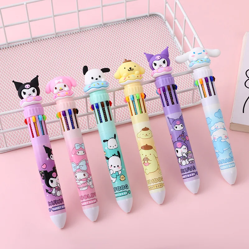 Top Selling Pressing Neutral Pen Cute Pochia Signature Pen Sets HK Ballpoint 0.7mm Colored Pen Kids Students Sanri Stationary