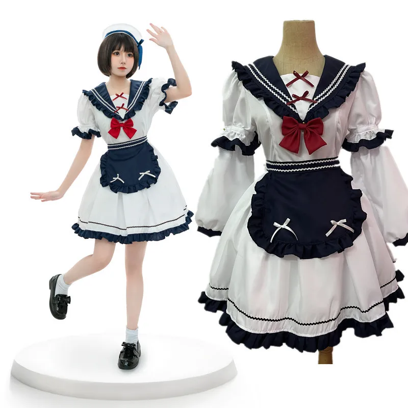 2024 Hot Product Fancy Cos Costume JK Pleated Skirt Halloween Performance Sailor Suit Girl Lolita Maid Dress