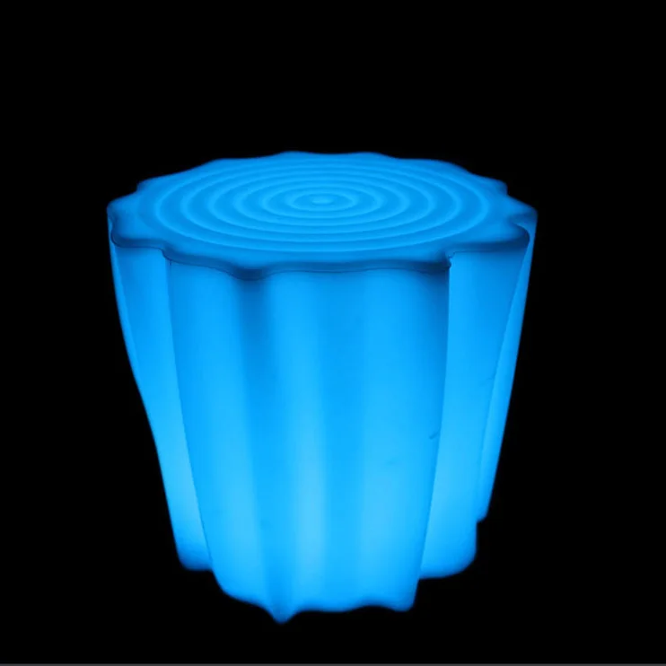 Round Seat illuminated plastic led Bar Stool
