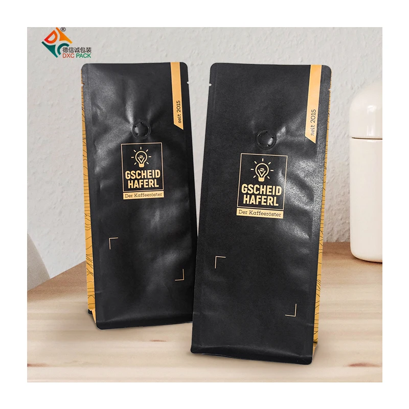 Заводская цена, оптовая продажа, пищевой класс, индивидуальная печать, плоский пакет для кофе, упаковка с клапаном