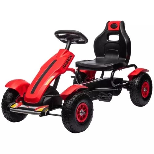 Children Pedal Go Kart w/ Adjustable Seat, Inflatable Tyres  Red