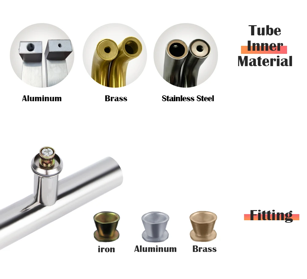 PVD Matt Black Commercial Hotel Project Shower Door Hardware Supplies Pull Handle Stainless Steel Tubular Grip Bar