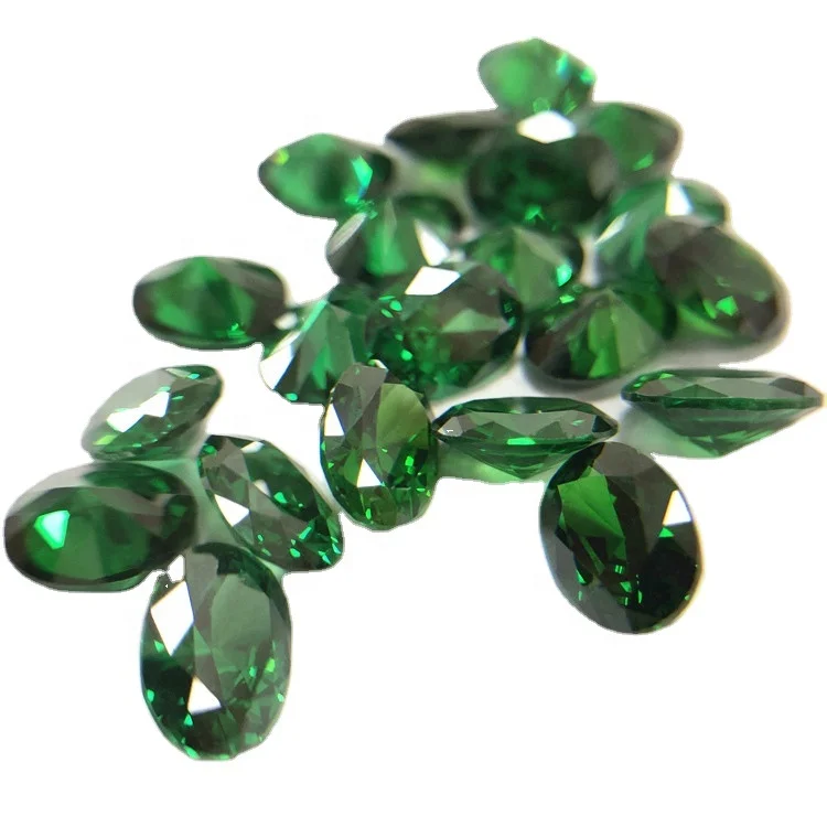 High quality egg shape 5x7mm - 10x12mm loose zircon price oval cz gem green stone cubic zirconia