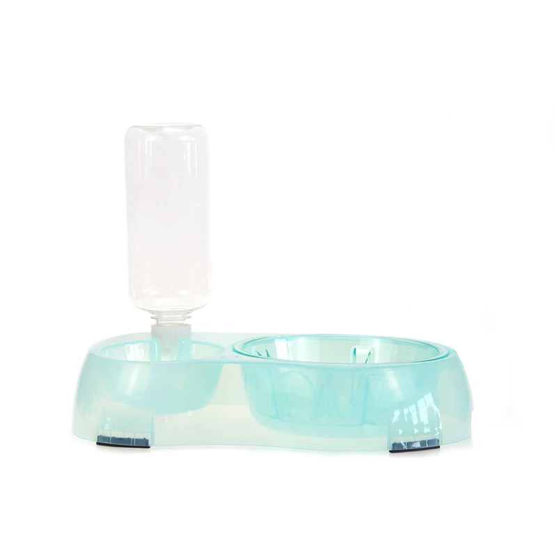 Colorful Neck Protective Dog Bowl Water Bottle 2 In1 Pet Bowls Set No-spill Dog Water Bottle