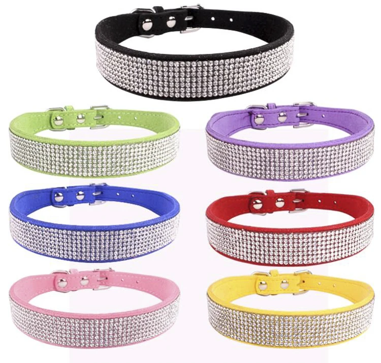 Crystal Bow Dog Collar Pet Supplies Wholesale Safe Anti Suffocation Pet Collar