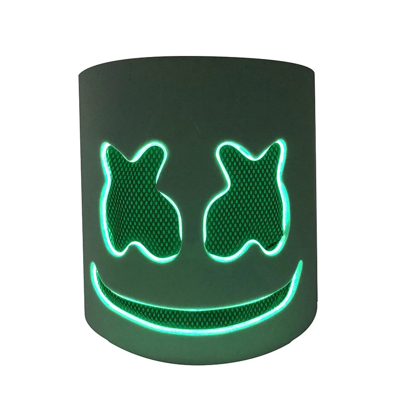 New Design Halloween Marshmallow LED Light Face Mask Full Head EVA Music Festival Funny Masks