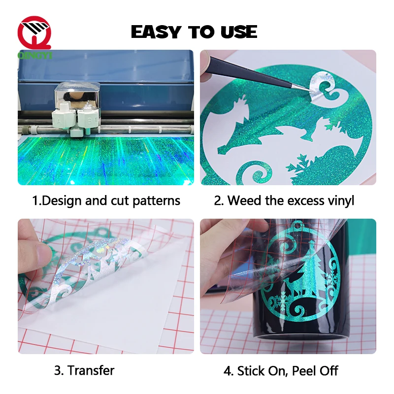 Wholesale Craft Office Home Sign Making Holographic Spectrum DIY Cutting Vinyl Self Adhesive Vinyl Sticker Roll Film For Cricut