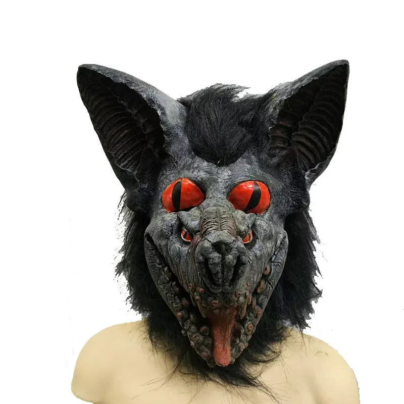 Horror Vampire Bat Monster Latex Mask Halloween Party and Horror Game Props Realistic PVC and Silicone Face Mask