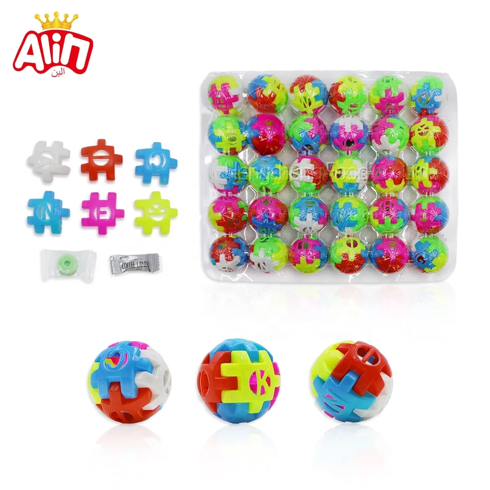 wholesale candy toys cartoon toy    toy candy kid Building block ball  whistles candy