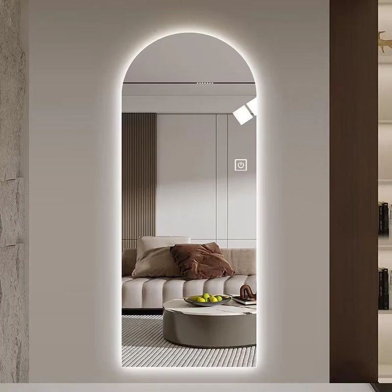 Smart home full length mirror LED light touch screen wall mounted mirror frameless fashion smart LED mirror