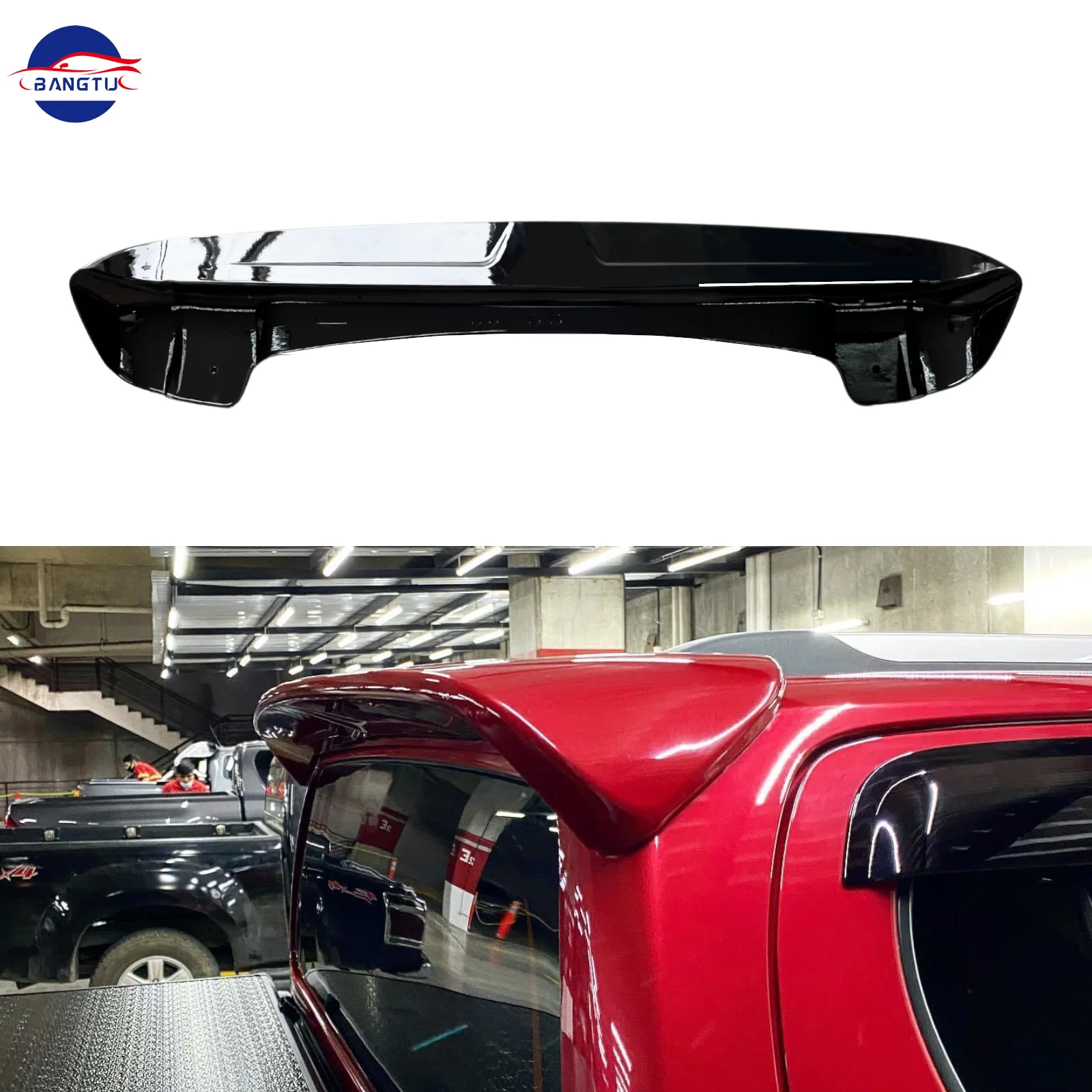 Factory direct sale Car Accessories ABS for 15-24 REOV Hilux Spoiler car rear roof lip wing Carbon Fiber Pickup