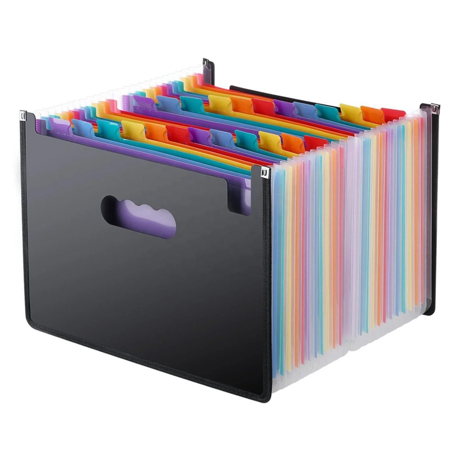 24 Pockets Accordion File Document Organizer Expanding File Folder With Expandable Cover