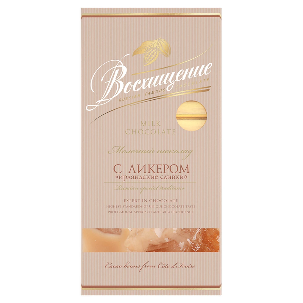 
Voskhishchenie Milk chocolate with liquor 