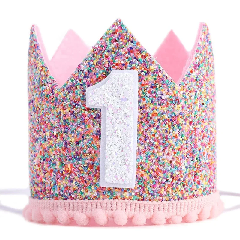 Шапка с блестками для детского дня рождения, 1, 2, 3, 4, 5, 6, 1/2