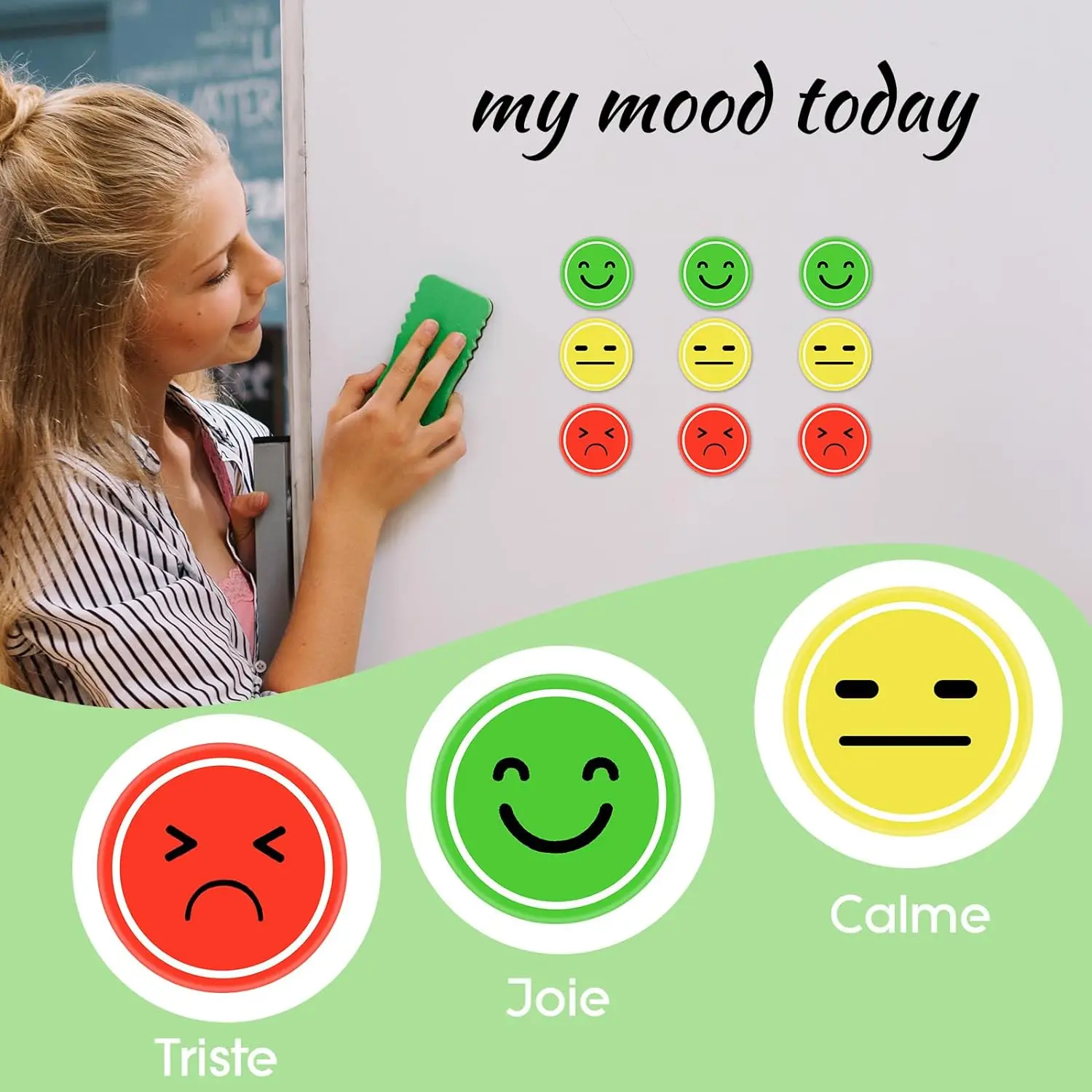 2024 Hot Sale Smiley Face Magnets Die Cut round Plastic Rubber Logo for Whiteboard Fridge Kitchen Home Souvenir Gifts Factory