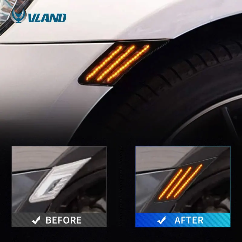 VLAND Factory LED Side Marker Lamps For Subaru BRZ Scion FRS Toyota GT86 2013-2019 with Amber Daytime Running Lights