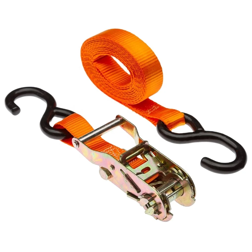 ATV Truck Ratchet Tie Down Strap 1.5 Inch 38mm with Yellow or Orange Bag Customized Belt Packing Break PCS Balance Color Yarn