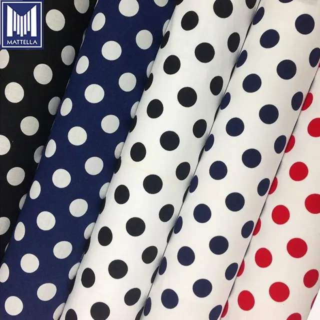 low MOQ high quality fabric customized prints dot printed cotton tops shirts fabric for men