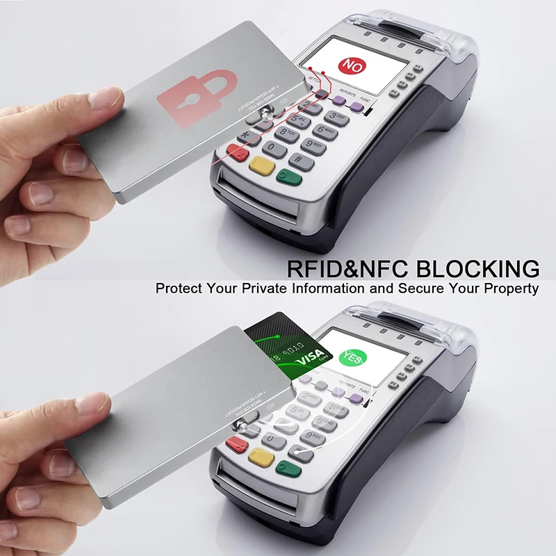 Magnetic Wallet Credit Card Holder for Men Slim Aluminum Pop Up Card Wallet Holder with One Finger Access Button