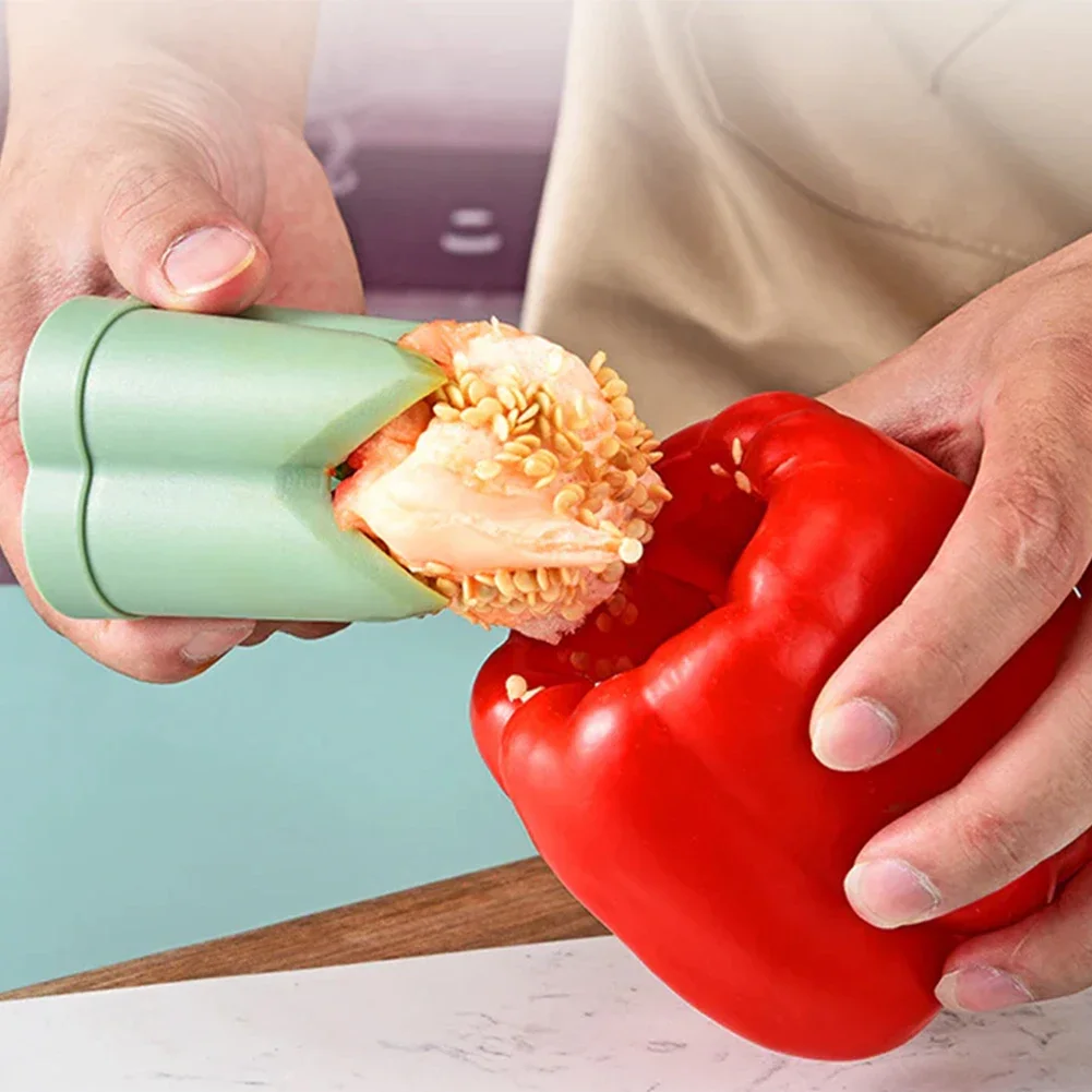 Pepper Corer Chili Seed Remover Jalapeno Peppers Cucumber Tomato Deseeder Twist Seed Bell Core Separator Cutter Kitchen Tool