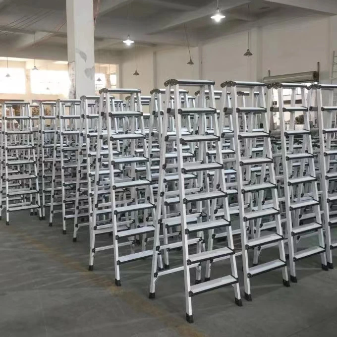 Two Side Ladder Household Ladder Folding Step Stool Portable Handy Work Ladders with Anti-collision Bar for Home