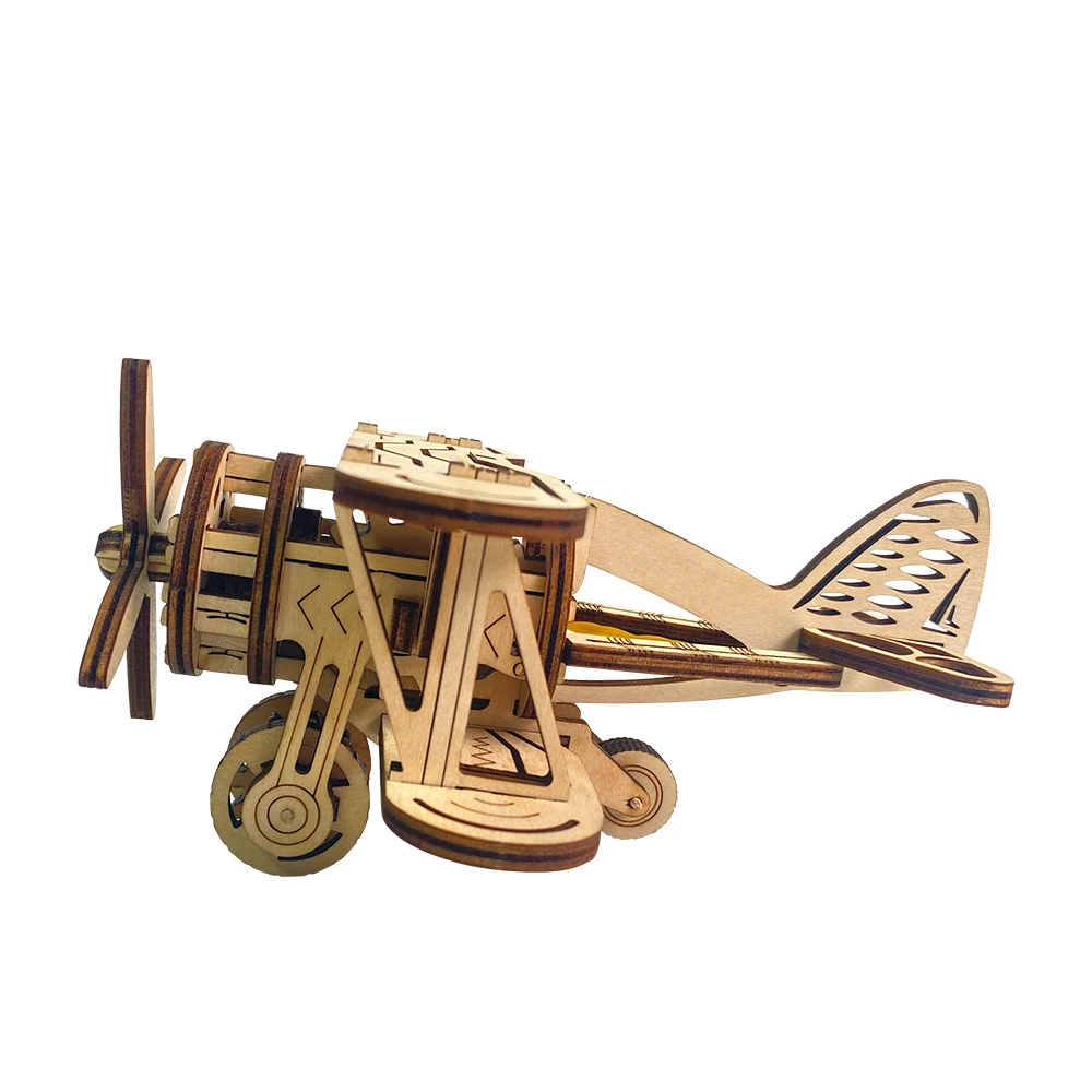 New Wooden Airplane Model Mechanical Toy 3d Wooden Puzzle Toys for Adults And Children to Build Unique Gift