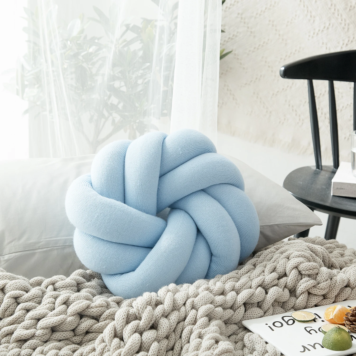 High Quality Handmade Cotton Tube Braided Dog Bed Round Dog Basket Knit Knotted Pet Beds