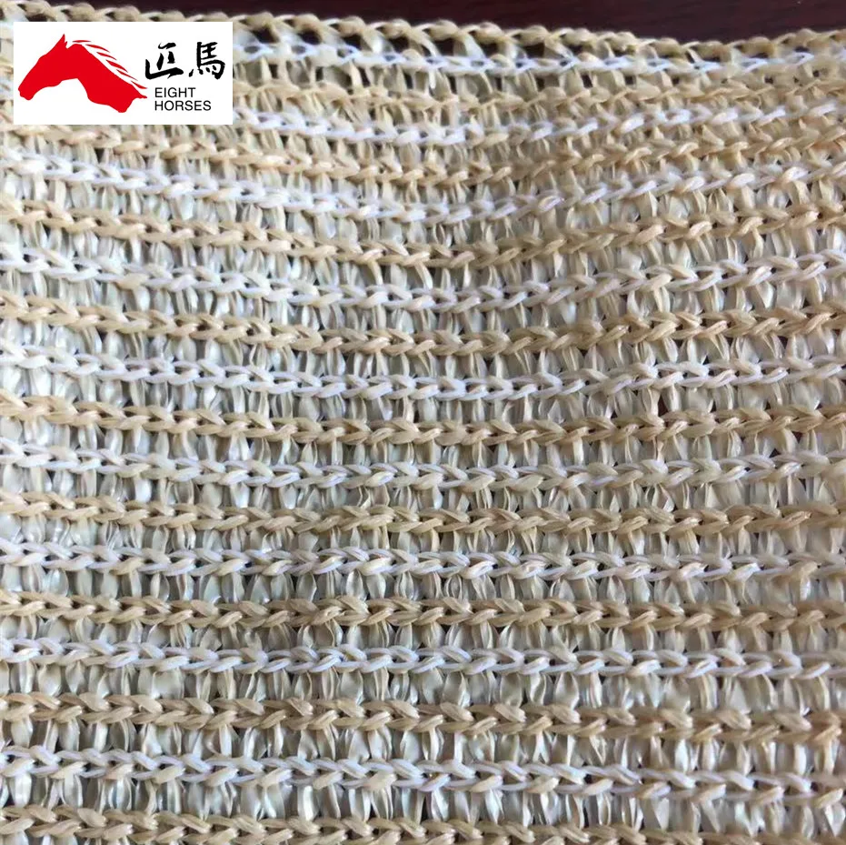 
New Sun Shade net tape and mono wires mixed beige and white color mixed for Car parking Swimming pool beach and public using 