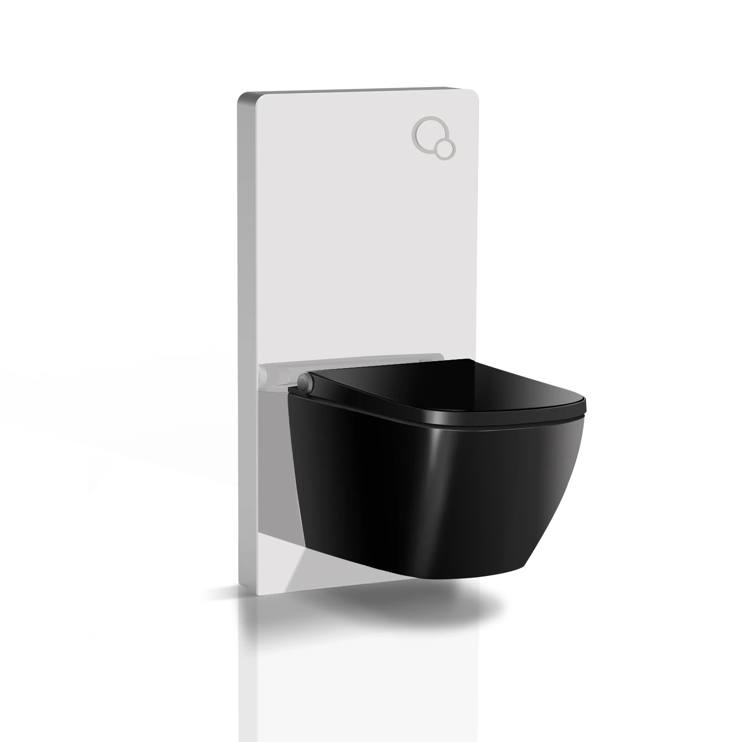 Oceanwell Black Colour Intelligent Toilet Hotel Bathroom Ceramic Wall Mounted One Piece Smart Toilet